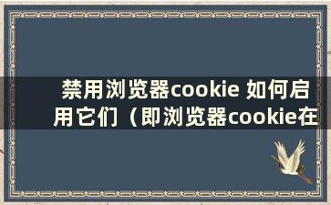 禁用浏览器cookie 如何启用它们（即浏览器cookie在哪里）